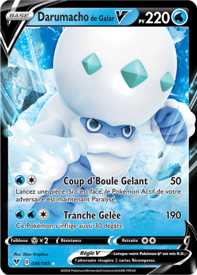 Carte Pokémon Darumacho de Galar-V 036/185 Ultra Rare Voltage Éclatant