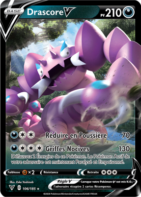 Carte Pokémon Drascore-V 106/185 Ultra Rare Voltage Éclatant