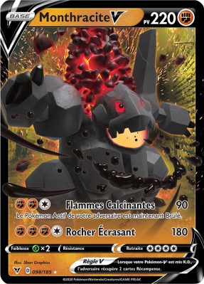 Carte Pokémon Monthracite-V 098/185 Ultra Rare Voltage Éclatant