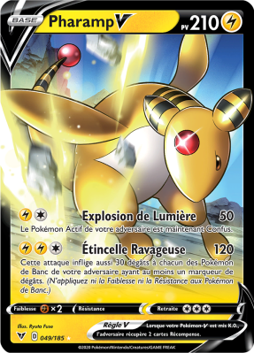 Carte Pokémon Pharamp-V 049/185 Ultra Rare Voltage Éclatant