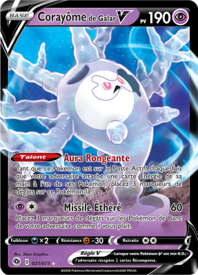 Carte Pokémon Corayôme de Galar-V 021/073 Ultra Rare La Voie du Maître