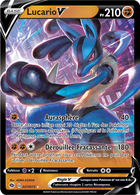 Carte Pokémon Lucario-V 027/073 Ultra Rare La Voie du Maître
