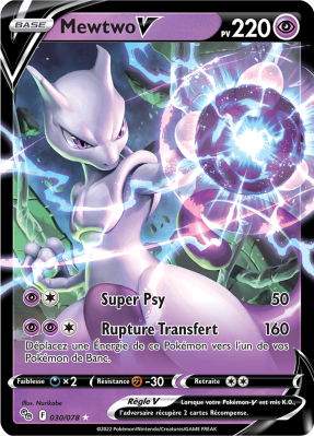 Carte Pokémon Mewtwo-V 030/078 Ultra Rare Pokémon GO (JCC)