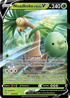 Carte Pokémon Noadkoko d'Alola-V 005/078 Ultra Rare Pokémon GO (JCC)