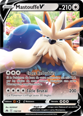 Carte Pokémon Mastouffe-V 116/159 Ultra Rare Zénith Suprême