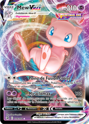 Carte Pokémon Mew-VMAX 114/264 Ultra Rare Poing de Fusion