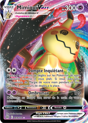 Carte Pokémon Mimiqui-VMAX 069/172 Ultra Rare Stars Étincelantes