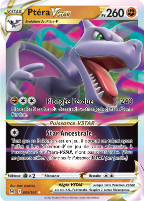 Carte Pokémon Ptéra-VSTAR 093/196 Ultra Rare Origine Perdue