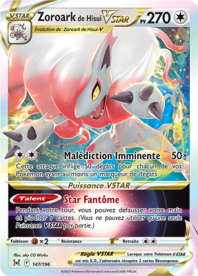 Carte Pokémon Zoroark de Hisui-VSTAR 147/196 Ultra Rare Origine Perdue