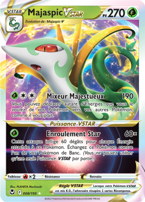 Carte Pokémon Majaspic-VSTAR 008/195 Ultra Rare Tempête Argentée