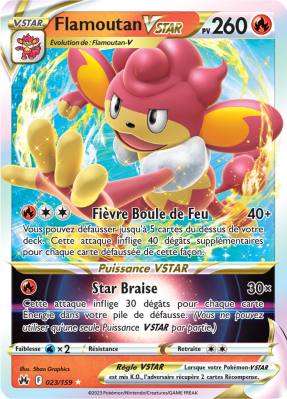 Carte Pokémon Flamoutan-VSTAR 023/159 Ultra Rare Zénith Suprême