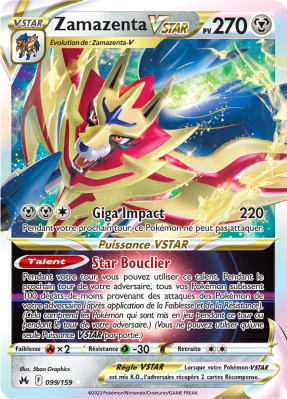 Carte Pokémon Zamazenta-VSTAR 099/159 Ultra Rare Zénith Suprême