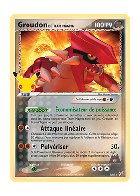 Carte Pokémon Groudon de Team Magma 9/95 Ultra Rare Célébrations (JCC)