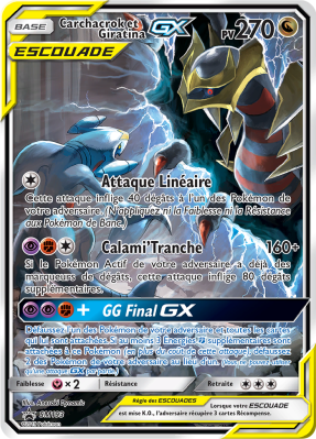 Carte Pokémon Carchacrok et Giratina-GX SM193 Promo SM