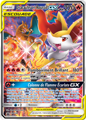 Carte Pokémon Dracaufeu et Roussil-GX SM230 Promo SM