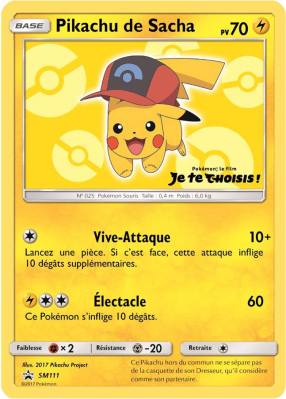 Carte Pokémon Pikachu de Sacha SM111 Promo SM
