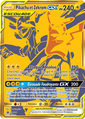 Carte Pokémon Pikachu et Zekrom-GX SM248 Promo SM