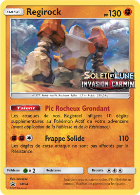 Carte Pokémon Regirock SM74 Promo SM