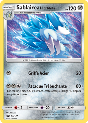 Carte Pokémon Sablaireau d'Alola SM127 Promo SM