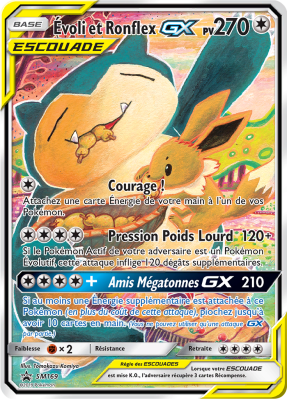 Carte Pokémon Évoli et Ronflex-GX SM169 Promo SM