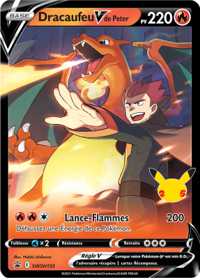 Carte Pokémon Dracaufeu-V de Peter SWSH133 Promo SWSH