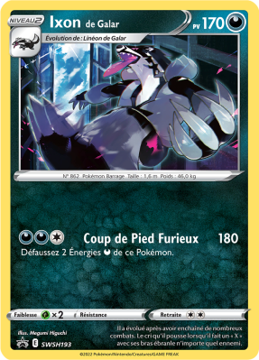 Carte Pokémon Ixon de Galar SWSH193 Promo SWSH