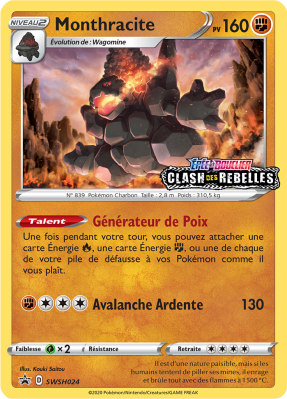 Carte Pokémon Monthracite SWSH024 Promo SWSH