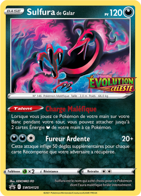 Carte Pokémon Sulfura de Galar SWSH125 Promo SWSH