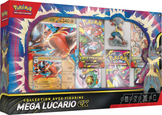 Coffret Collection Figurine Pokémon Méga Lucario EX – Méga-Évolution