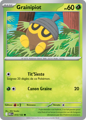 Carte Pokémon Grainipiot 013/132 Commune Méga-Évolution (JCC)