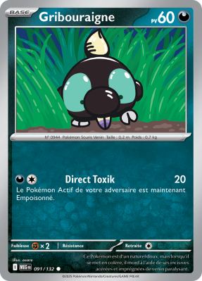 Carte Pokémon Gribouraigne 091/132 Commune Méga-Évolution (JCC)