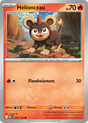 Carte Pokémon Hélionceau 023/132 Commune Méga-Évolution (JCC)