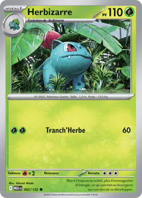 Carte Pokémon Herbizarre 002/132 Commune Méga-Évolution (JCC)