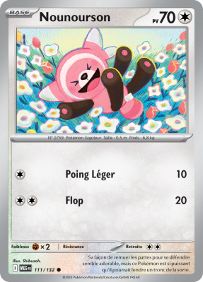 Carte Pokémon Nounourson 111/132 Commune Méga-Évolution (JCC)