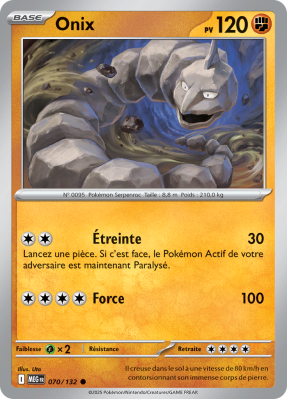 Carte Pokémon Onix 070/132 Commune Méga-Évolution (JCC)