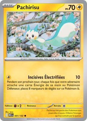 Carte Pokémon Pachirisu 051/132 Commune Méga-Évolution (JCC)