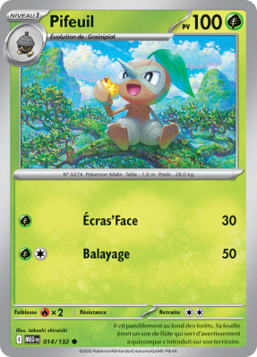 Carte Pokémon Pifeuil 014/132 Commune Méga-Évolution (JCC)