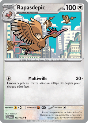 Carte Pokémon Rapasdepic 103/132 Commune Méga-Évolution (JCC)