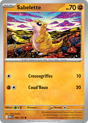 Carte Pokémon Sabelette 068/132 Commune Méga-Évolution (JCC)