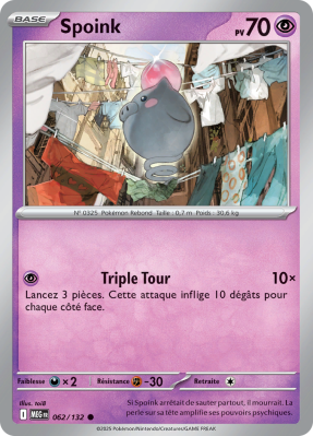 Carte Pokémon Spoink 062/132 Commune Méga-Évolution (JCC)