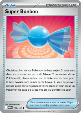Carte Pokémon Super Bonbon 125/132 Commune Méga-Évolution (JCC)