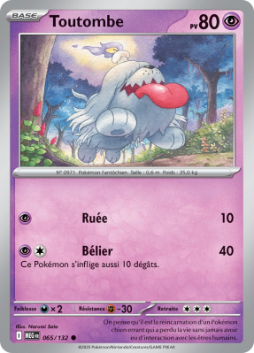 Carte Pokémon Toutombe 065/132 Commune Méga-Évolution (JCC)