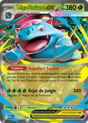 Carte Pokémon Méga-Florizarre-ex 003/132 Double rare Méga-Évolution (JCC)