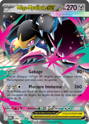 Carte Pokémon Méga-Mysdibule-ex 094/132 Double rare Méga-Évolution (JCC)
