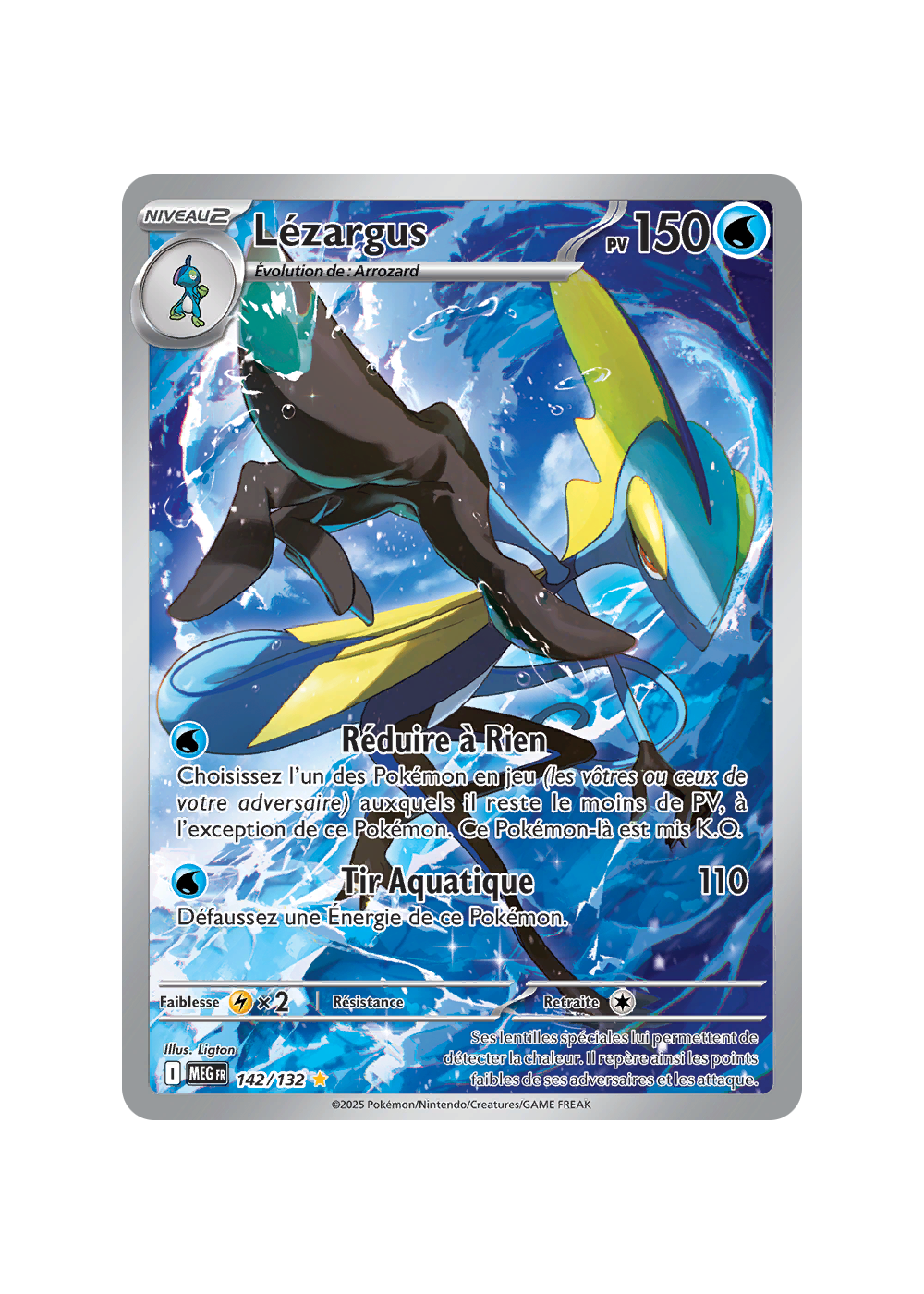 Carte Pokémon Lézargus 142/132 AR Méga-Évolution (JCC)
