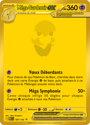 Carte Pokémon Méga-Gardevoir-ex 187/132 Gold Méga-Évolution (JCC)