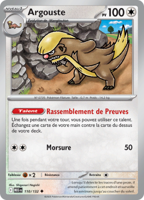 Carte Pokémon Argouste 110/132 Peu commune Méga-Évolution (JCC)