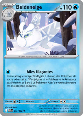 Carte Pokémon Beldeneige 043/132 Peu commune Méga-Évolution (JCC)