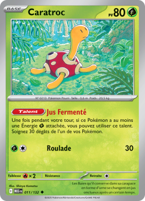 Carte Pokémon Caratroc 011/132 Peu commune Méga-Évolution (JCC)