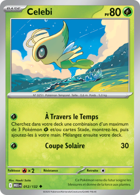 Carte Pokémon Celebi 012/132 Peu commune Méga-Évolution (JCC)